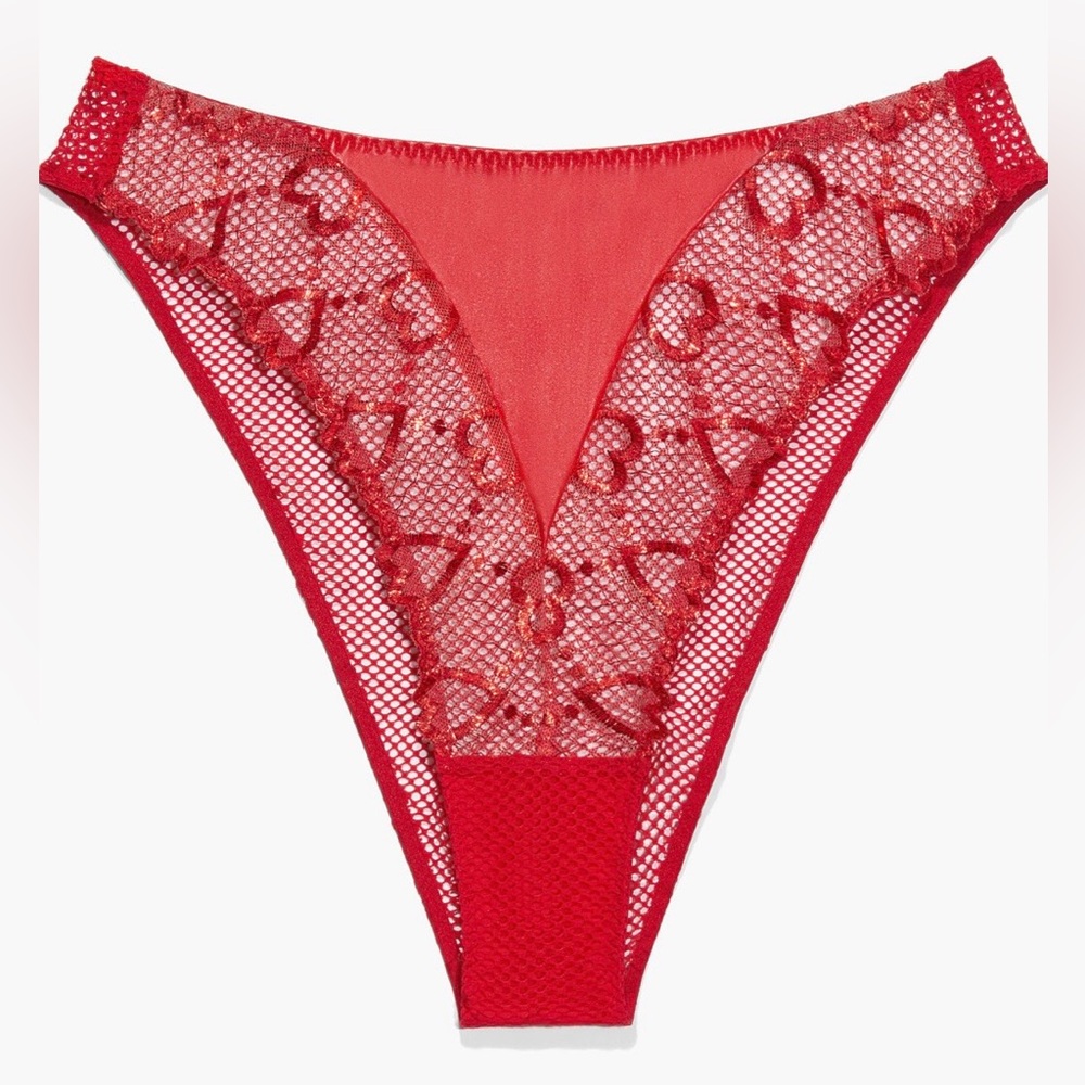Savage X Fenty Glossy Flossy Brazilian Brief – Goji Berry Red NWT